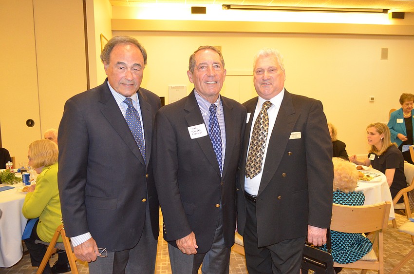 Men’s Club-Co President Bob Vigder, Rabbi Michael Eisenstat and Co-President Roger Goldstein