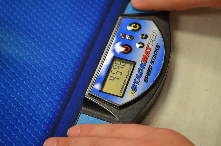 Reegan Johnson had the class record for girls for stacking.