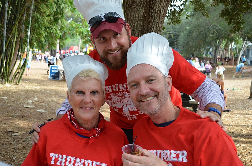 Chili cook off judges Renee Pitts, Jacob Harding and Mike Newhams.
