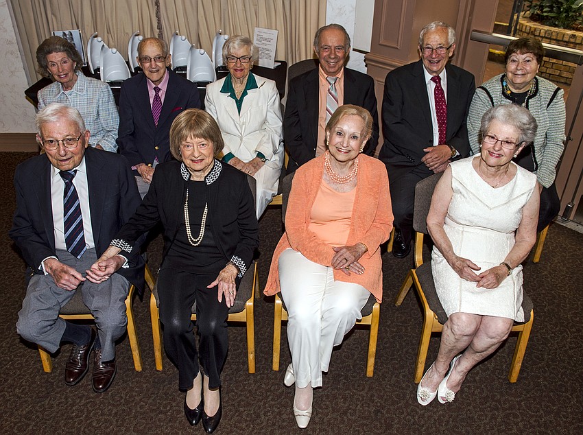Back : Alice Rau, Sidney and Helen Fagin, Howard Millman, Bill and Marge Sandy; Front: Howard & Betty Iserman, Alice Berkowitz, Isabel Anchin Becker
