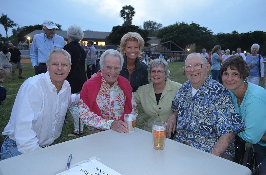 Bruce Hunter, Murf Klauber, owner of the Colony Beach & Tennis Resort, Katie Klauber Moulton, Janet Hunter, Longboat Observer founder Ralph Hunter and Janet Hunter