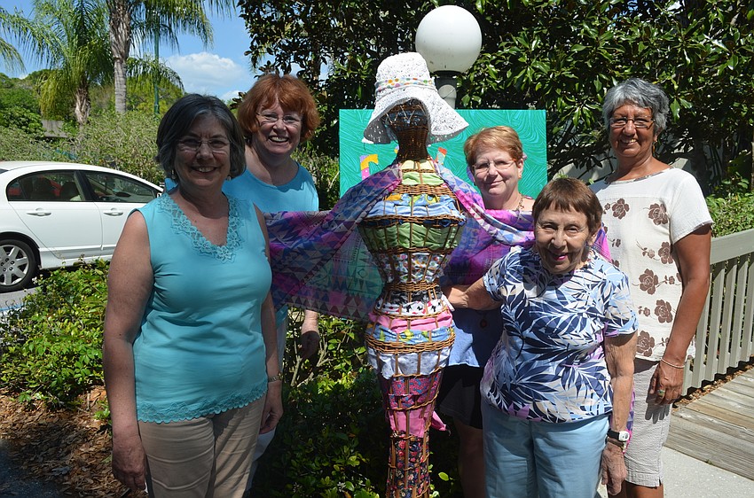 Fiber artists Jeanie Cannici Martin, Emily Carrier, Nancy Wilking, Bea Friedman and Erlinda Rejino
