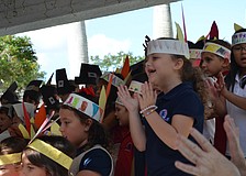 Students sing and clap along to "Hoorah for Southside."