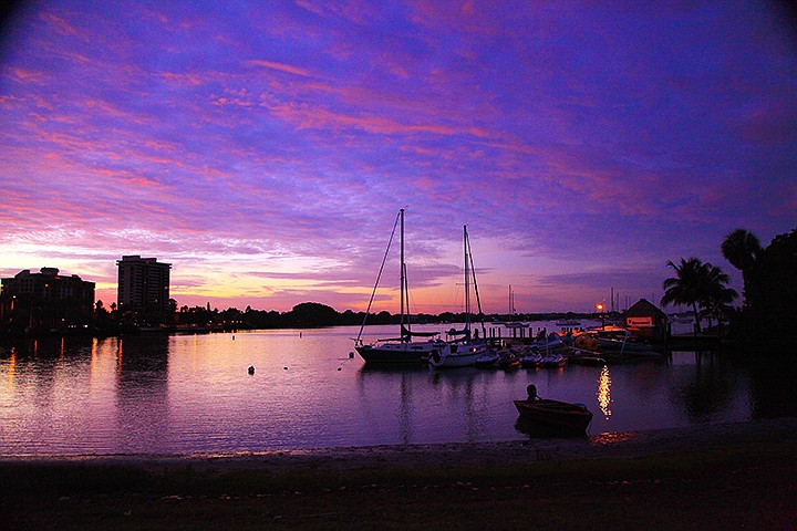 Charles Preston Rawls, of Sarasota, submitted this photo of sailboats at sunrise in the bay at Island Park.