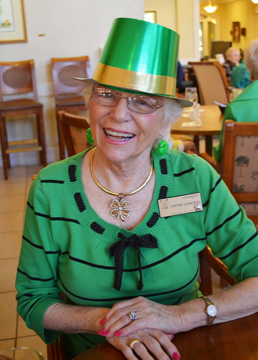 Cynthia Cudworth had shamrock earrings that would also light up.