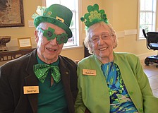 David and Nada Farr both wore as much green as they could find.