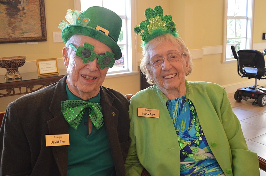 David and Nada Farr both wore as much green as they could find.