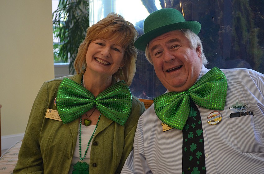 Rennie Carter and Ben Turoff helped plan the all green party.