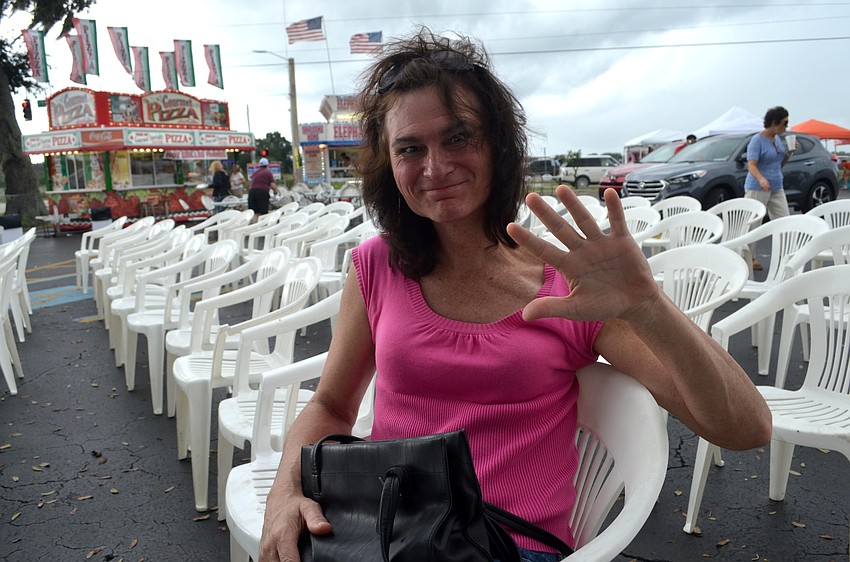 Brie Hays, of Bradenton, enjoys live entertainment.