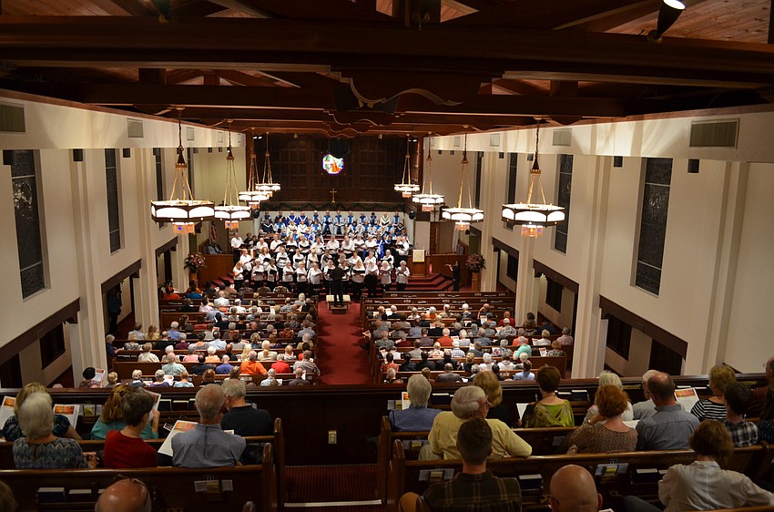 Guests filled in the pews for the Interfaith Service Sunday evening at First Presbyterian Church.