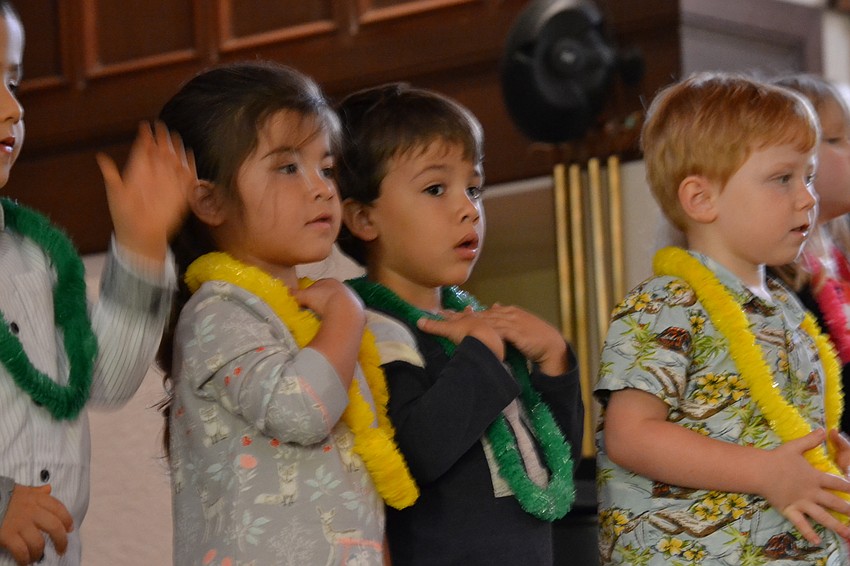 Twins Olivia and Sean Daley sing along together.