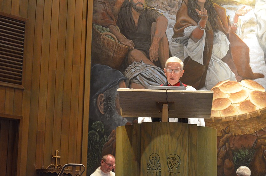 The Rev. David Danner, of All Angels by the Sea Episcopal Church, reads Philippians 4:8-9