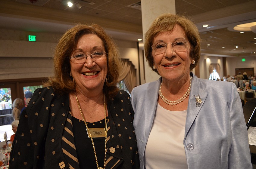 Fashion show commentator Debbie Palmer and show chairwoman, Eleanor Villarde.