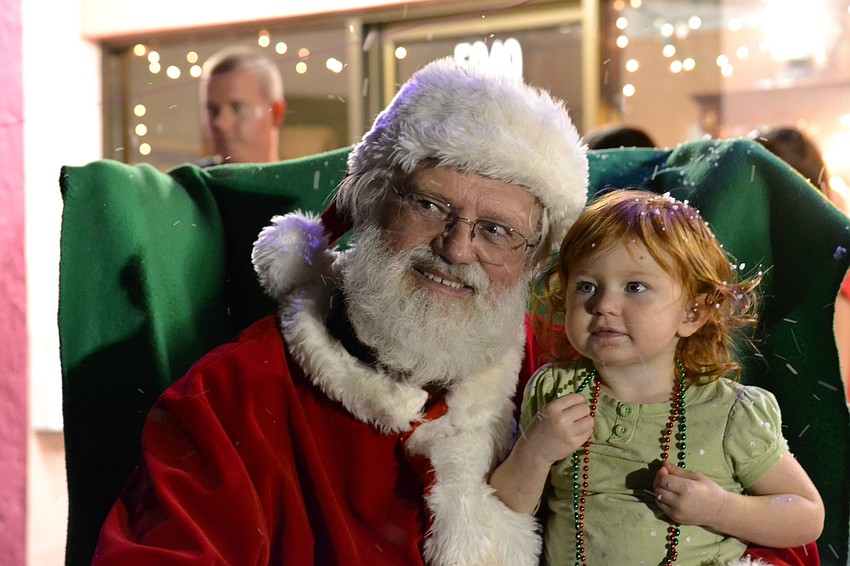 Raine Parham meets Santa Claus.