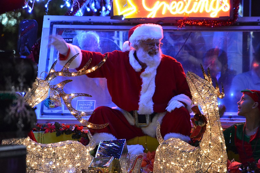 The arrival of Santa Claus marks the start of the holiday season in Siesta Key Village.