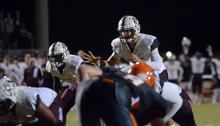 Braden River quarterback Jacob Huesman threw for nearly 255 yards and two touchdowns. (courtesy Justin Kline)