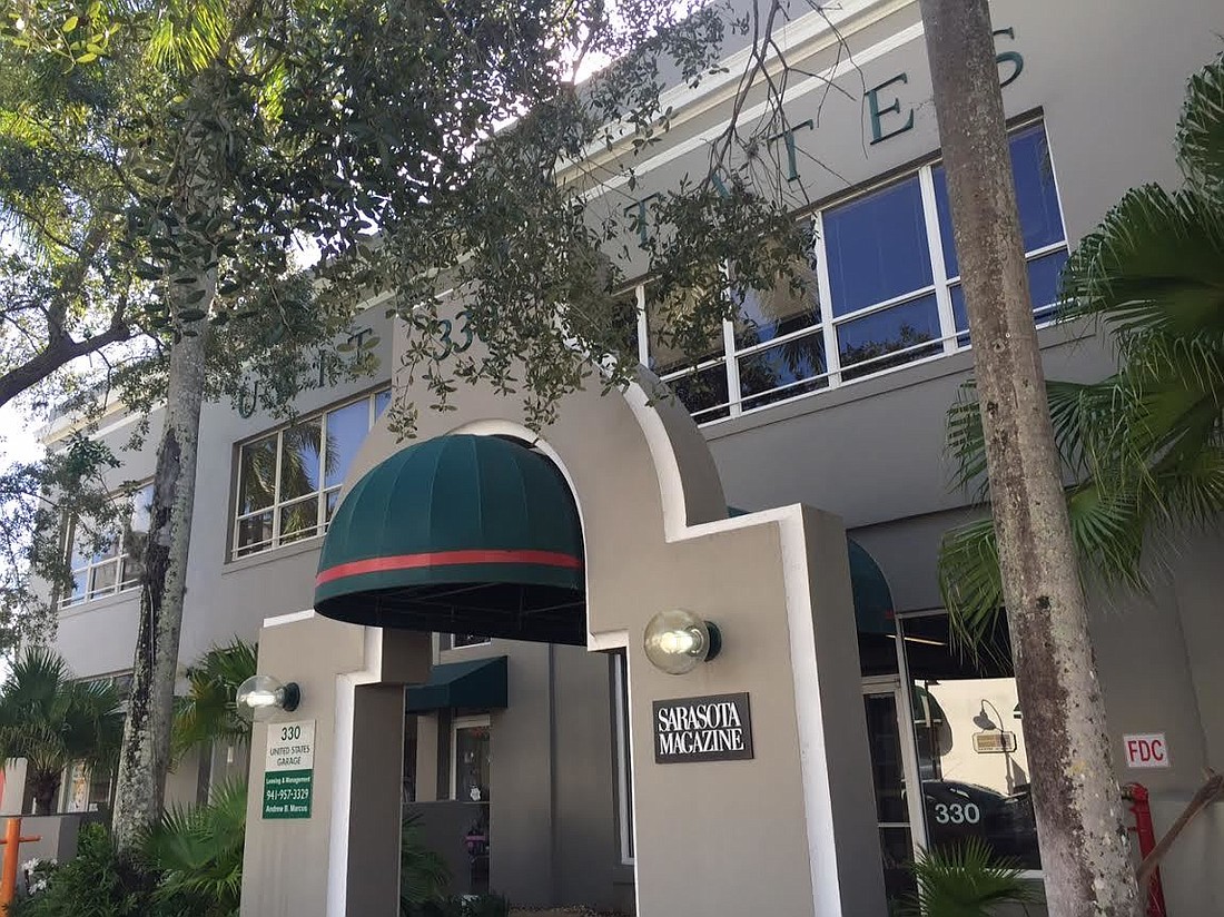 The Sarasota Magazine offices are located in Burns Court within downtown Sarasota.
