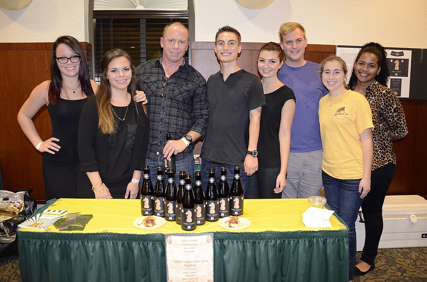 Charlotte Bertha, Alexis Brodil, Dennis Metz, Conrad Poston, Carina Cahenzli, Blake Folz, Allison Vives-Vietri and Alyssa Manderson paired an Urbani white truffle kolsch with a short ribs polenta dish.