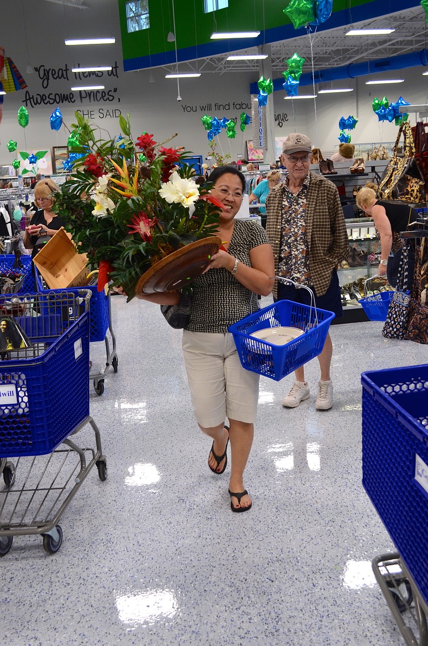 Grace Rafi has to have Goodwill's floral arrangement for her home.