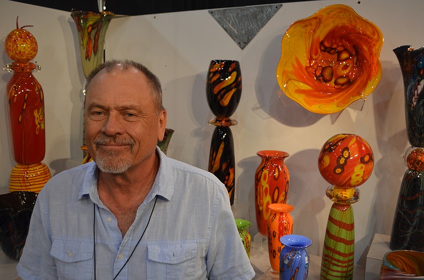 Steve Palmer and his artisan hand-made glass.