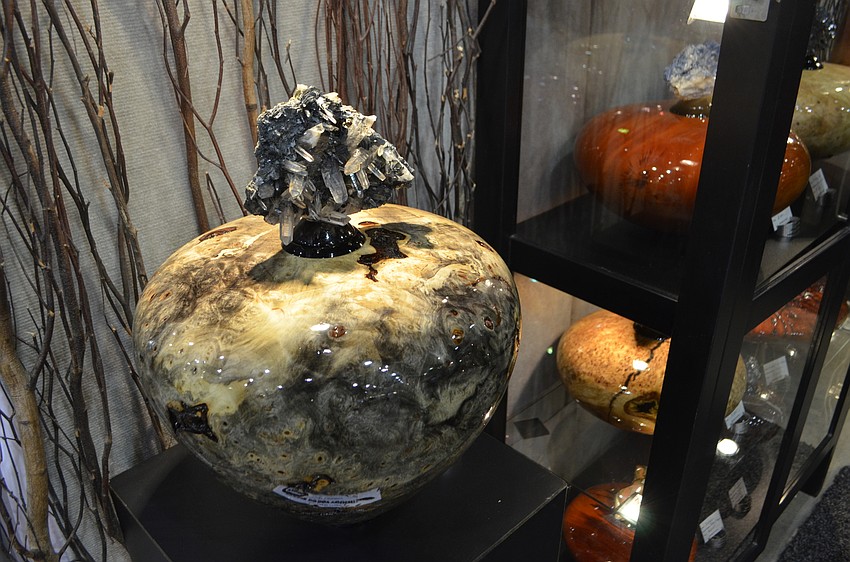 Steven Potts fusion of pottery and mineral art at the Sarasota Craft Show