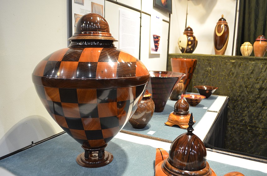 Michael Mode's original wood bowl designs at the Sarasota Craft Show.
