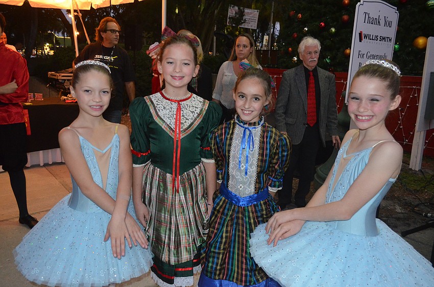 Isabella McKinney, 9, Natalie Rencher, 9, Caroline Yancey, 9, and Seraphina Goldberg, 9, of the Sarasota Cuban Ballet School
