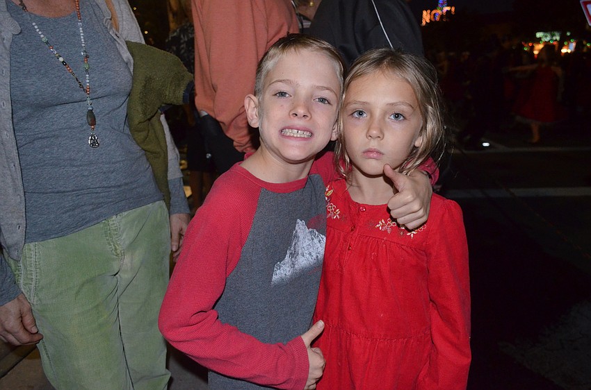 Bodhi Kirschner, 8, with sister, Selby, 6