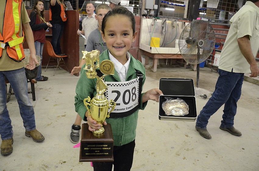 Samantha Hix won Grand Champion in her first year showing cattle.
