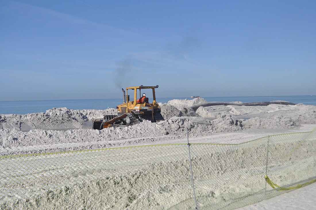 A shoreline renourishment project has been ongoing at Lido Beach for two months, and is wrapping up this week.