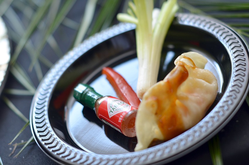 Potstickers and Tabasco sauce from Acosta Food Service