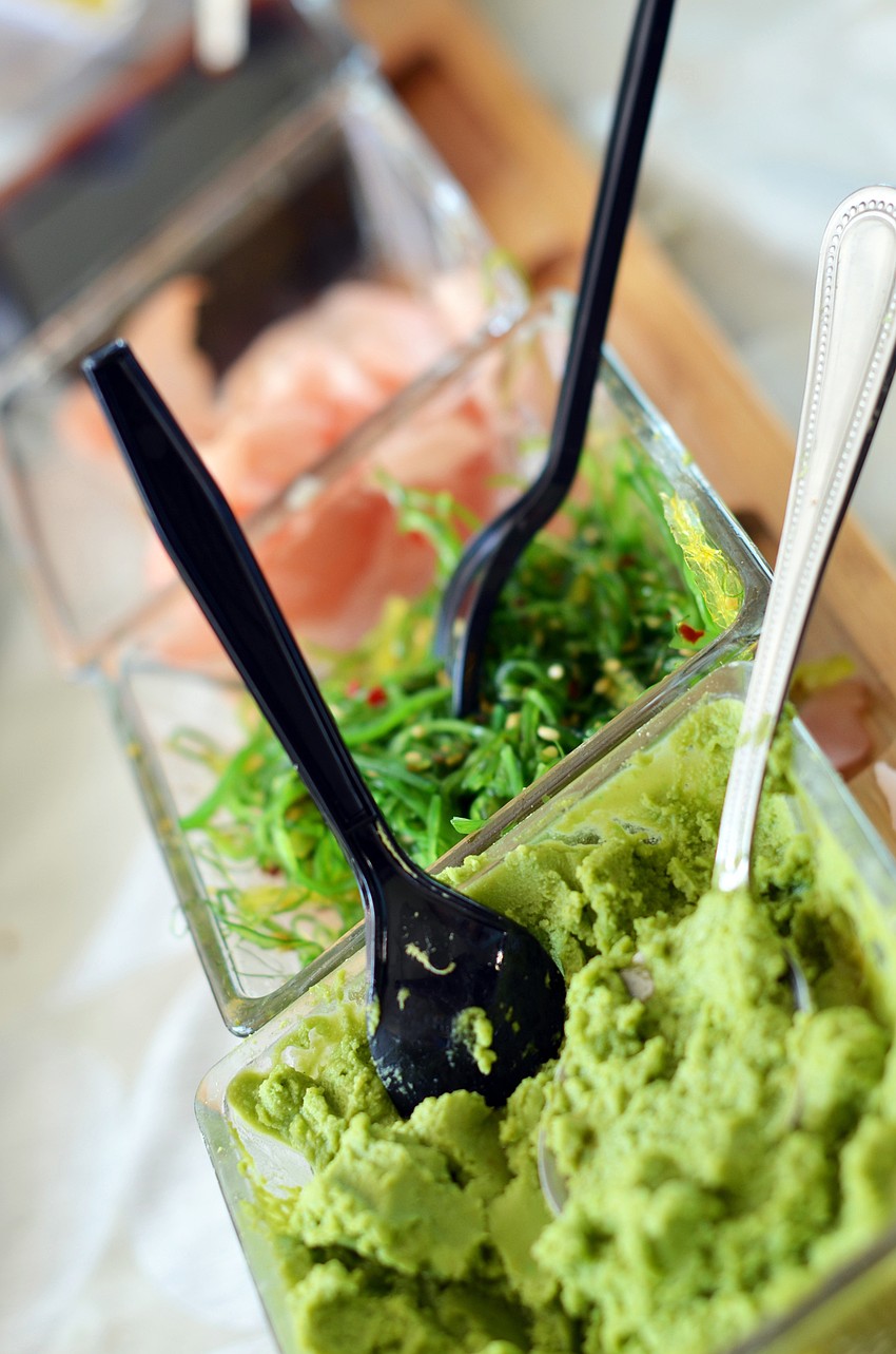 Guests enjoyed food samplings to pair with wine at the Florida Winefest and Auction Bayfront Showcase Lunch Tasting.