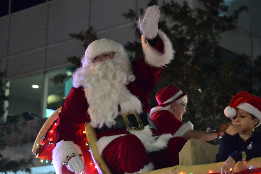 Santa Claus was the final arrival in the 20th annual Downtown Sarasota Holiday Parade.