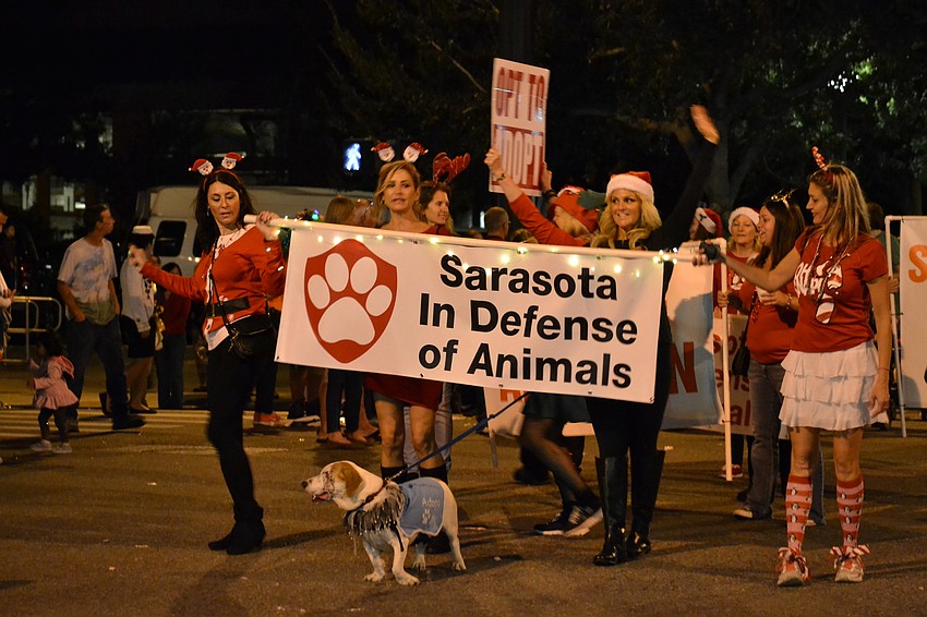 The group from Sarasota In Defense of Animals walked in the parade.
