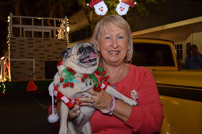 Jean Neurohr with Jelly Bean the pug.