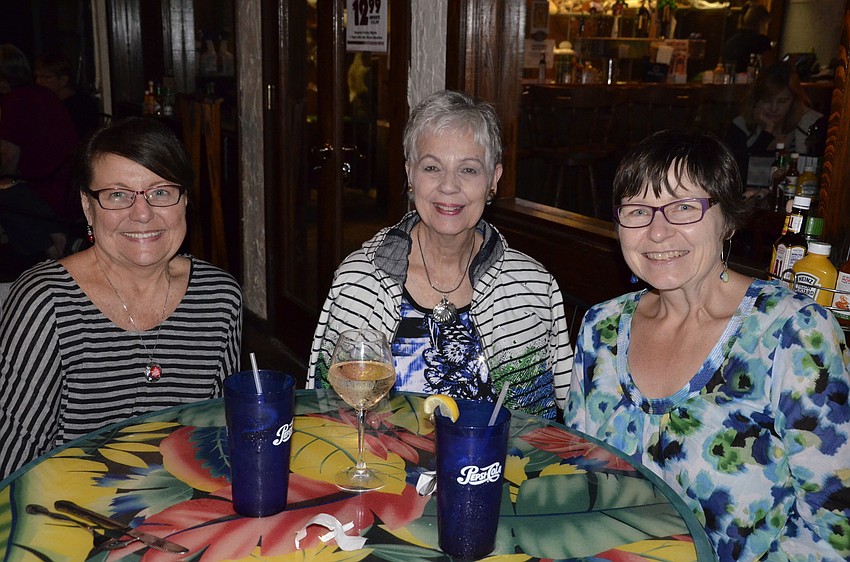 Carol Heilsberg, Karen Kilby and Darlene Schroeder are on vacation in Florida and decided to come to Linger Lodge to see the boat parade.