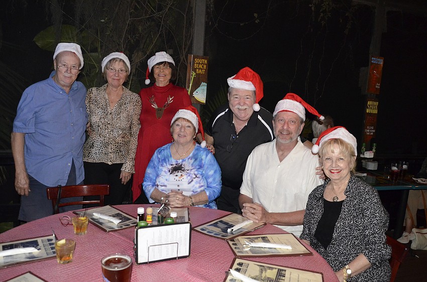River Landing residents John and Beverly Pretchel, Donna Hayes, Sandy Weidemiller, Al Yusko, Dale Weidemiller and Sallie Yusko