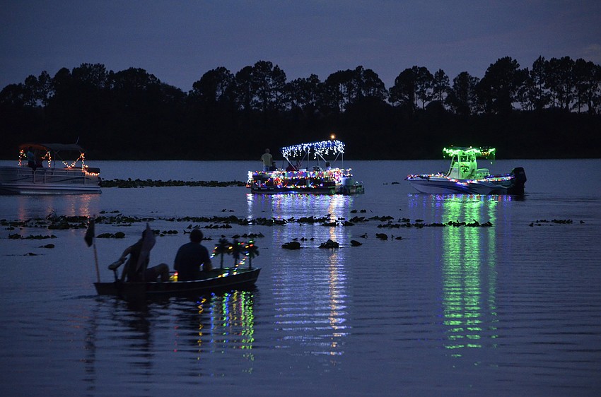Four decorated boats met up in Evers Reservoir to launch the parade.