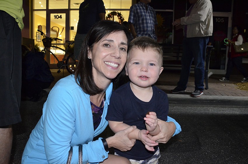 Susan Beck of Lake Club with her son, Abner, who just enjoyed a chocolate gent
