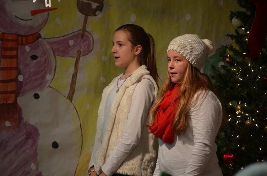 McKinley Evans and Rylee Buckner, of Bradenton, team up for a duet.