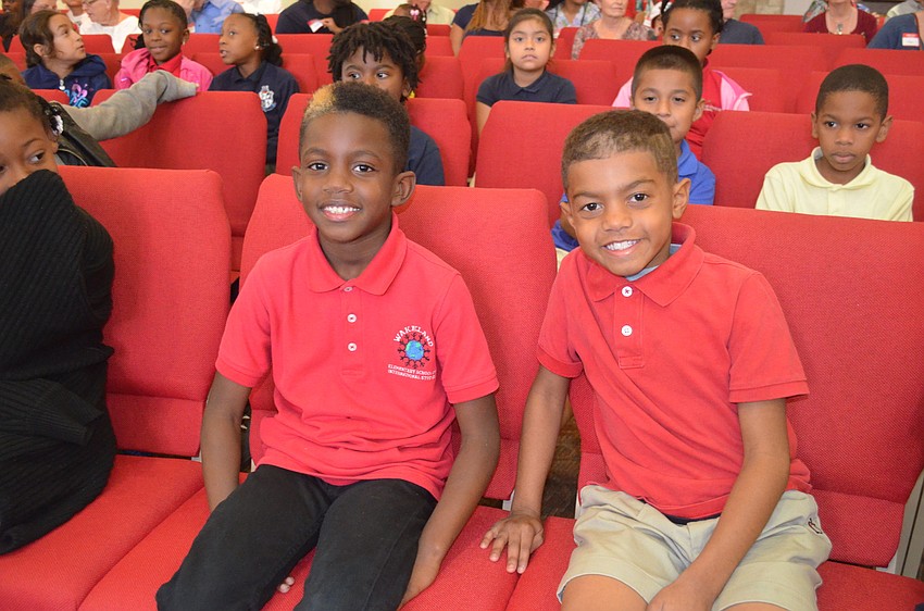 Evan Roberts, 7, and Nathia Elliott, 7