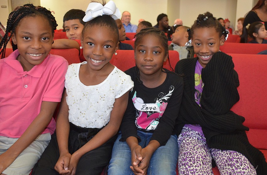 Trinity Gordon, 8, Jada Mays, 7, Ryasa Sanders, 7, and Lazyah Waiters, 8