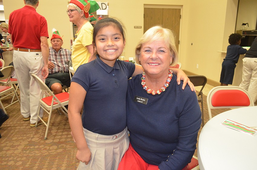 Natalie Gomez, 9, and Linda Burke