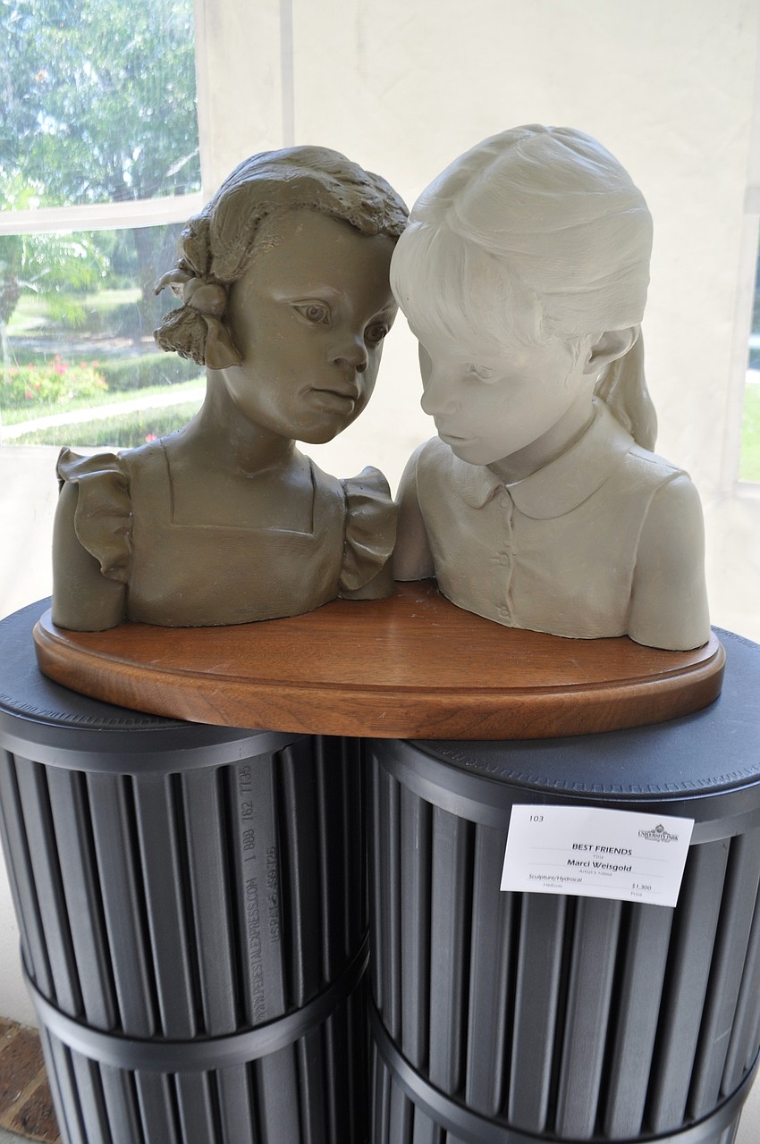 Marci Weisgold created this sculpture, titled “Best Friends.”