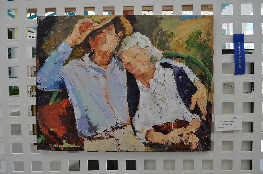 Marjorie Sayer’s piece, “Warm Friendship” won first place.