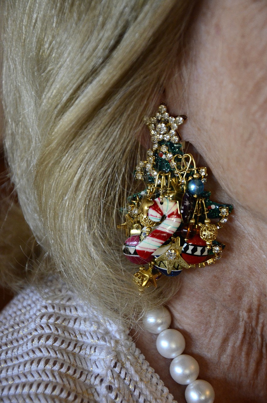 Beverly Allen sports a pair of Swarovski crystal earrings called 