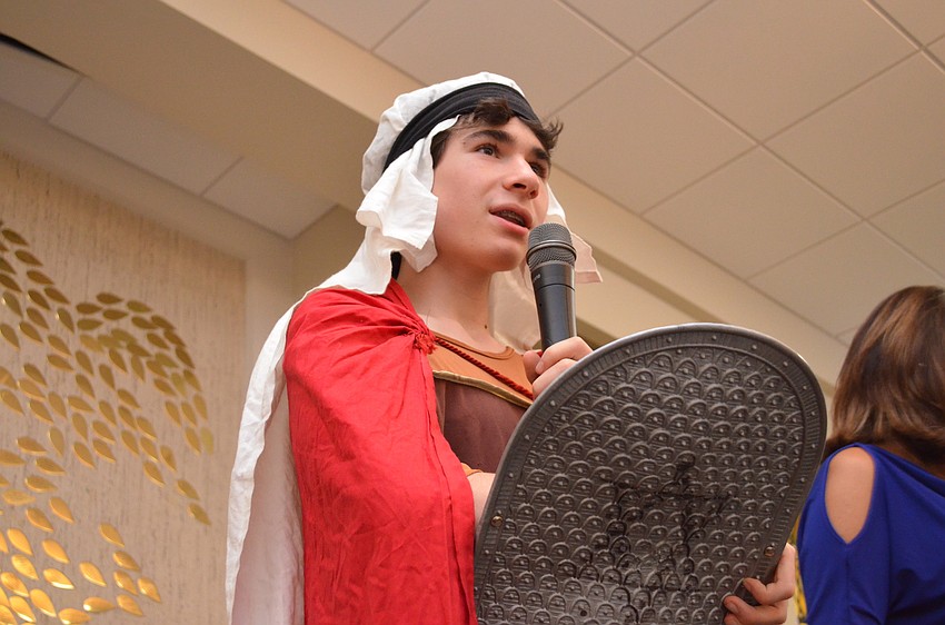 Moses Glickman dressed as Judas Maccabee.