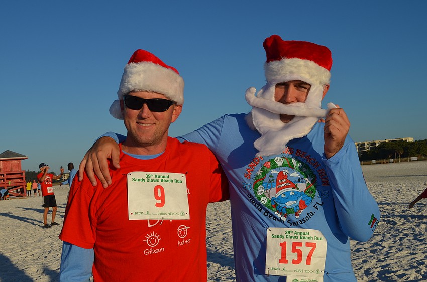 Darrell and Austin Collins before the start of the race.