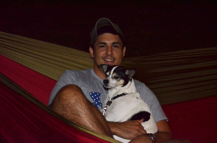 Steve Garcia set up a hammock to take in the show with Louie.