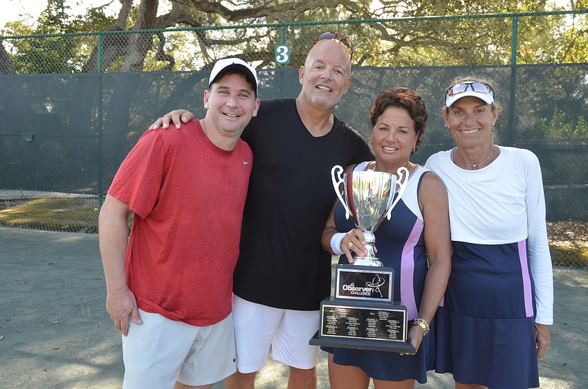 Division Two champions Brad Cohen, Neil and Gigi Silverbery and Bea Uzielli